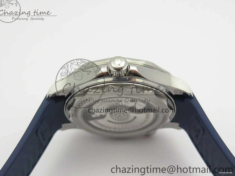 0123 StreetReady 2018 Seamaster Diver 300M VSF 1:1 Best Edition Blue Ceramic Gray Dial on Blue Rubber Strap A8800 V2 (Black Balance Wheel) 7963